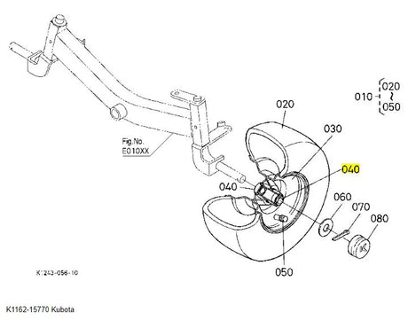 Kubota K1162-15770 Bearing - Front Wheel OEM Replacement