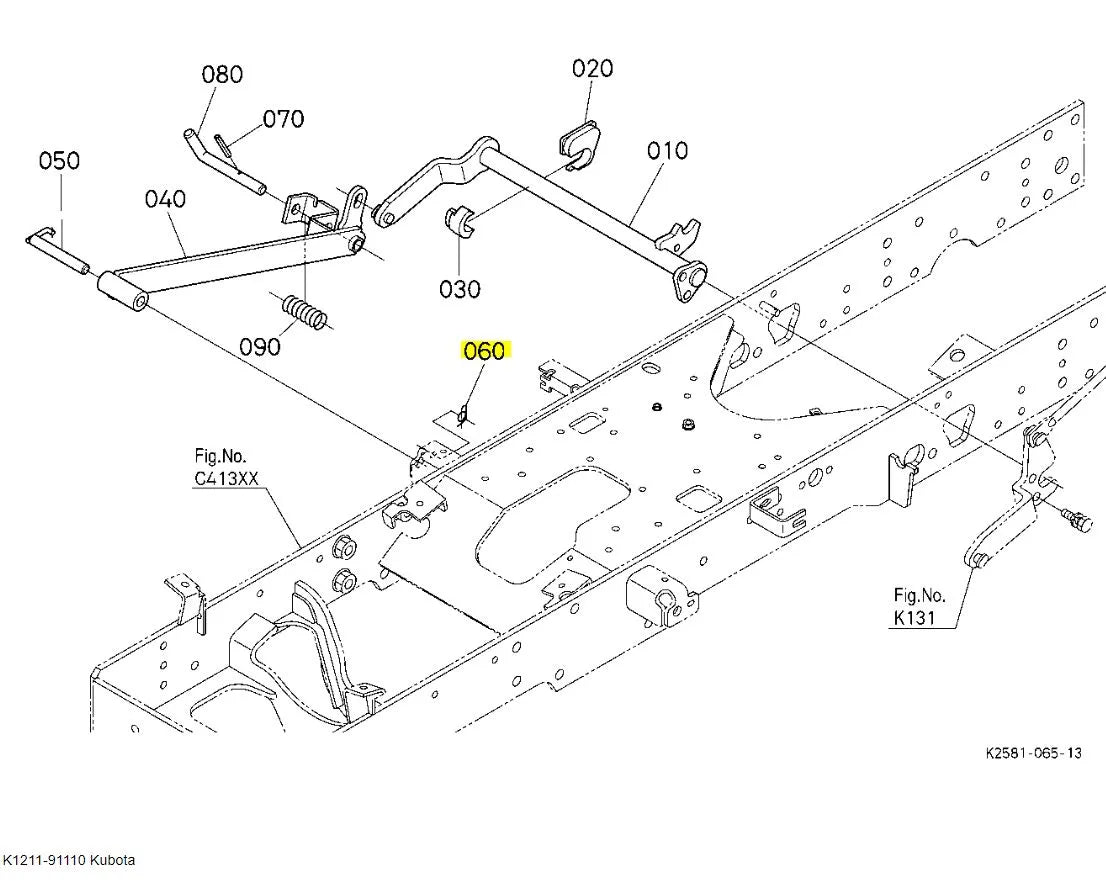 Kubota K1211-91110 Rue Ring Cotter | Genuine OEM Replacement Part
