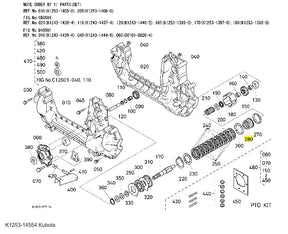 Kubota K1253-14554 Boss Spline (PTO) | Genuine PTO Clutch Shaft Component