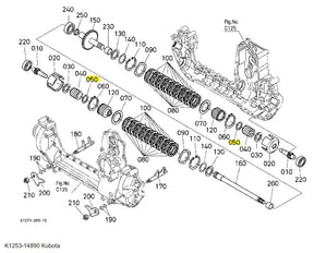 Kubota K1253-14890 Spacer | Rear Differential Component for GR Series