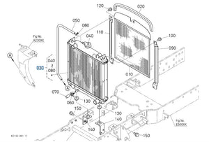 Kubota K2110-85010 Radiator Assembly - OEM Cooling System Part for GR, G & ZD Series