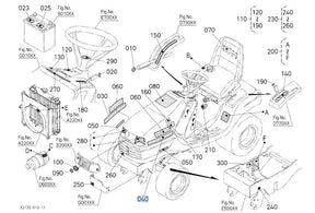 Kubota K2143-65130 Left-Hand Bonnet Label - Genuine OEM for G21HD/G21LD