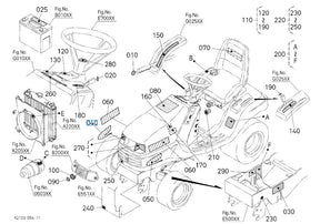 Kubota K214365220 LABEL (Bonnet RH G21E) - Replacement Bonnet Right Side Label