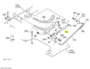 Kubota K2561-42150 Damper HST | OEM for Speed Control Pedal on BX1500D, BX1800D, BX2200D, and More