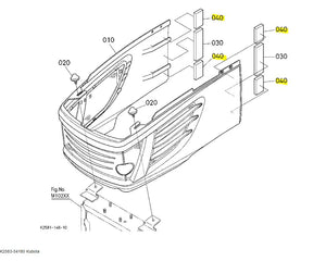 Kubota K2583-54180 Sponge Bonnet EU2 | OEM Bonnet Side Seal for BX2350D, BX2370, BX24D, and More