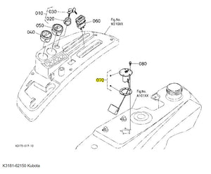 Kubota K3181-62150 Fuel Sensor | OEM Replacement for ZD321, ZD326P, ZG327P, and More