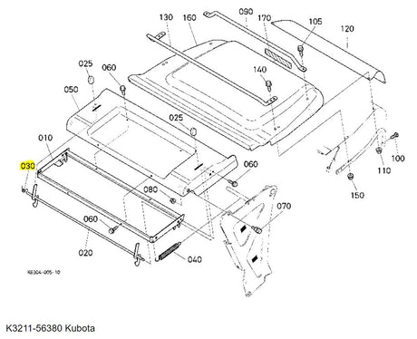 Kubota K3211-56380 Seat Hook Spring | OEM for GCK370GREC2, GCK450GREC2, and ZG20F-AU