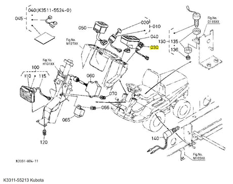 Kubota K3311-55213 Switch | OEM Replacement for F1900-AU, GF1800, and More
