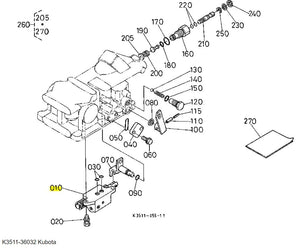 Kubota K3511-36032 Control Valve Assembly | OEM Replacement for F2560, F3060, F3990, and More