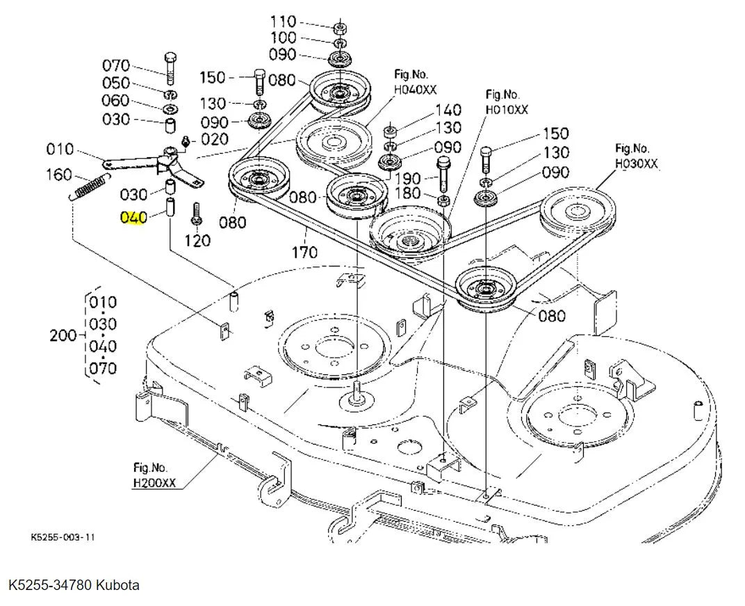 Kubota K5255-34780 Tension Collar | OEM Replacement for RCK42GREC2 Mower Decks