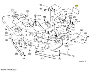 Kubota K5274-71110 Plate | OEM Replacement for RCK48GREC2 Mower Decks