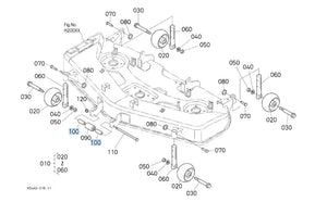 Kubota K5371-44312 Collar (Wheel 2.5) for Mower Gauge and Anti-Scalp Rollers
