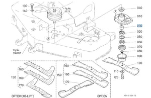 Kubota K5410-71130 Center Collar for Blade Pulley Holders - Fits G & GR Series Decks