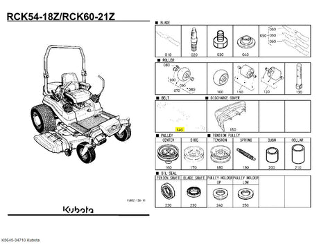 Kubota K5645-34710 Multi Belt | OEM Replacement for RCK60-21Z and RCK60-28Z Mower Decks