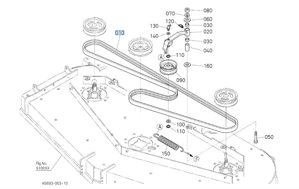 Kubota K5677-34710 Multi Belt 136 - OEM Drive Belt for RCK72 Mower Decks