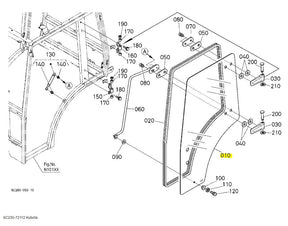 Kubota Left Door Glass 6C230-72112