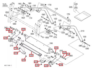Kubota Lower Lift Arm Reinforcement Kit K631796370 | Fits GCK-G26HD3 Grass Collector