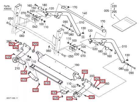 Kubota Lower Lift Arm Reinforcement Kit K631796370 | Fits GCK-G26HD3 Grass Collector