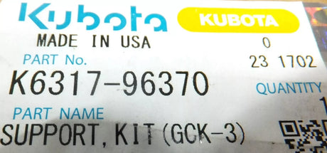 Kubota Lower Lift Arm Reinforcement Kit K631796370 | Fits GCK-G26HD3 Grass Collector