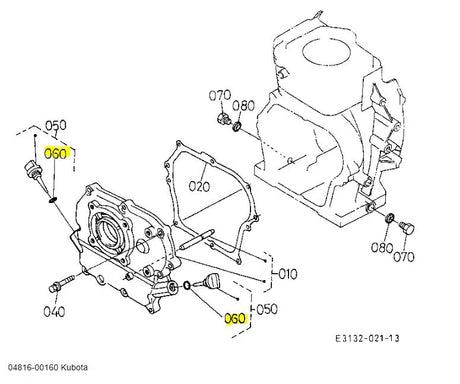 Kubota O-Ring 04816-00160 - Genuine Replacement for Oil Pan, Hydraulic & Gear Shift Seals