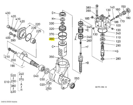 Kubota O-Ring 04816-50500 - OEM Seal for Hydraulic Pumps, Lift Arms & Rear Differentials
