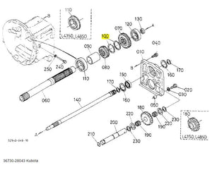 Kubota OEM External Circlip (36730-28043) - Gear Shift & Transmission Retainer