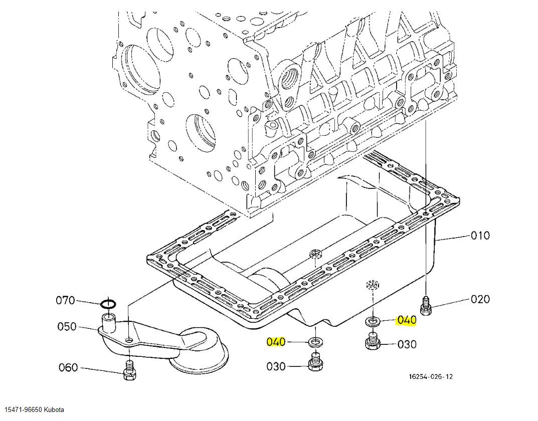 Kubota Packing 15471-96650 | Genuine OEM Gasket for Oil Pan & Gasket Kits