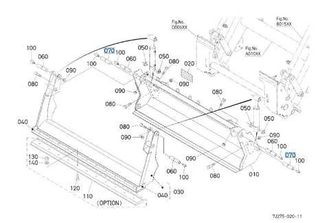 Kubota PIN 3 Part # 7J417‑58710 - Genuine Loader / Bucket Pin