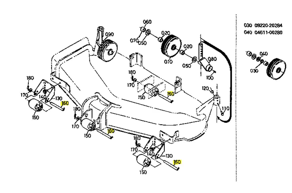 Kubota Pin Gauge Wheel 70720-46183 - OEM Replacement for Mower Decks