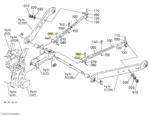 Kubota Pin Joint 05122-61245 - OEM Stabilizer & Lift Rod Pin