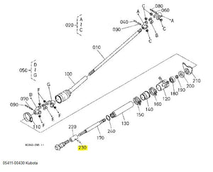 Kubota Pin Spring 05411-00430 - Genuine Spring Pin for Shaft & Linkage