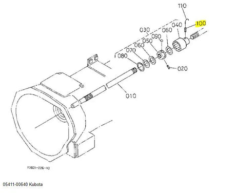 Kubota Pin Spring 05411-00640 - Genuine Spring Pin for Drive Shaft & Linkage