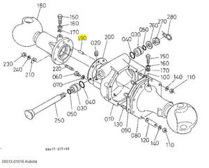 Kubota Pin Straight 05012-01016 - OEM Axle, Crankcase & Control Lever Pin