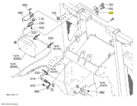 Kubota Plate Bag Switch K6312-63410 | Grass Collector Switch Replacement for G23-LD