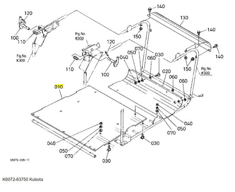 Kubota Plate Bottom K6072-63750 | Durable Replacement for GCK500 Series