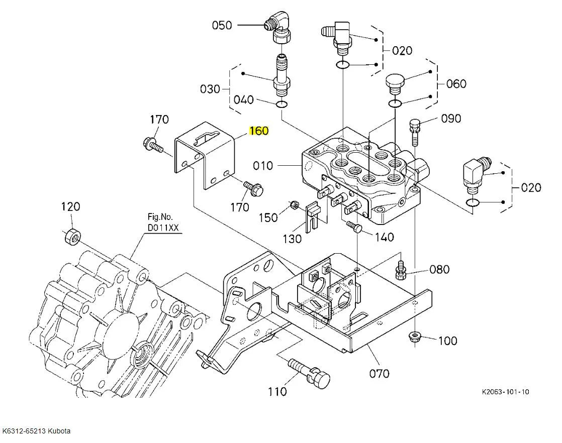 Kubota Plate Lever Guide K6312-65213 | Reliable Replacement for G23-LD Control Valve