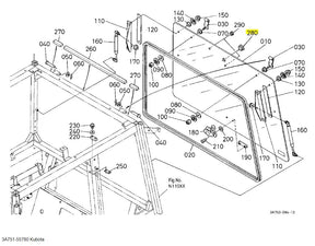Kubota Plug 3A751-55780 – OEM Rear Window Plug for Cabin Tractors