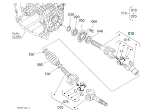 Kubota Propeller Shaft Assembly K7571-12323 - Rear Drive for RTV900 Series