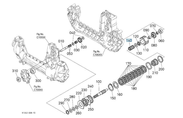 Kubota PTO Clutch Spring K1253-14950 - OEM Tension Spring for GR Series Clutch Shaft Assemblies