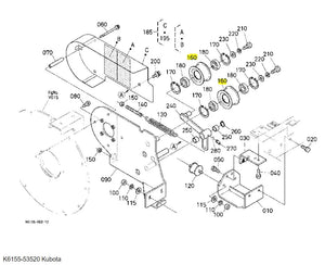 Kubota Pulley Tension K6155-53520 | Reliable Blower Tension Pulley for GCK72-F36