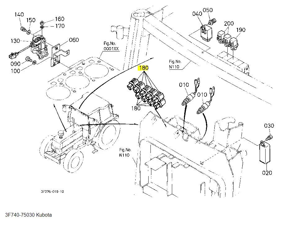 Kubota Relay 3F740-75030 - OEM Electrical Relay for L and M Series Tractors