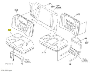Kubota Seat Assembly PA K7591-56830 | Durable Replacement for RTV-X Series