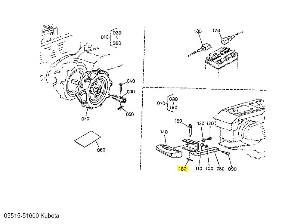 Kubota Snap Pin 05515-51600 - OEM Snap Retainer for Drawbars & Linkages