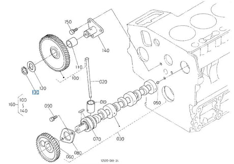 Kubota Snap Ring 15875-24320 - OEM Retaining Ring for Camshaft, PTO & Propeller Shafts