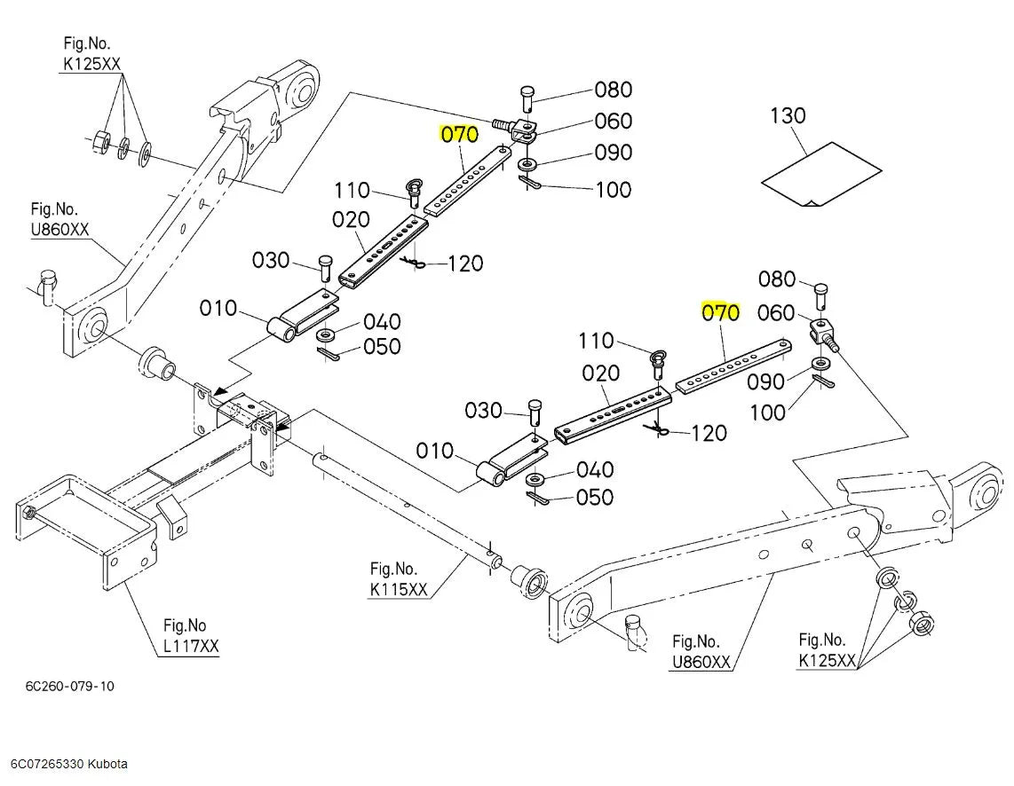 Kubota Stabilizer Plate 6C072-65330 