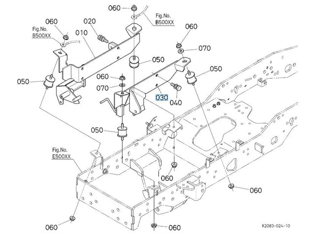 Kubota Support, Engine LH K2053-22114 - Genuine OEM Left-Hand Engine Mount