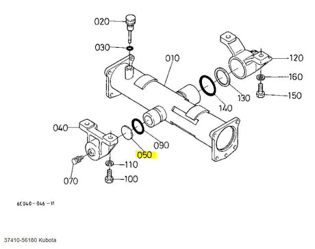 Kubota Thrust Collar 37410-56180 - Front Differential & Axle Case OEM Part