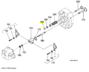 Kubota Valve Cap 16241-13280 - Genuine Rocker Arm Component