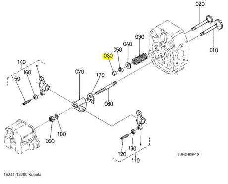 Kubota Valve Cap 16241-13280 - Genuine Rocker Arm Component