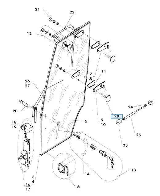 Kubota W27TS‑00057 Screw - M8×32 for BX2350, RTV900 & X900 Cab Glass & Doors